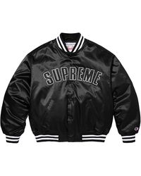 Supreme - Champion Satin Varsity Jacket "Ss26 - Lyst