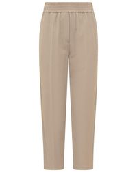 Brunello Cucinelli - Wool Blend Tapered Trousers "Bleeker" Brun2722" - Lyst