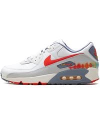 Nike - Air Max 90 Premium "Summit Ashen Slate Pure Platinum Bright Crimson" Hj9147 121" - Lyst