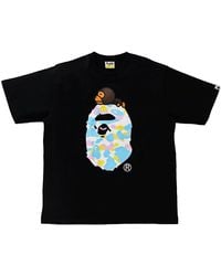 A Bathing Ape - Abc Milo On Big Ape Head T-Shirt Multi Camo" 002Teh301008X" - Lyst