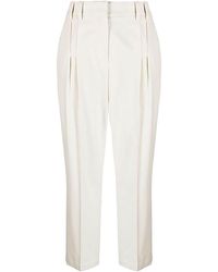 Brunello Cucinelli - Pleated Tailored Trousers "Cream" Brun263" - Lyst