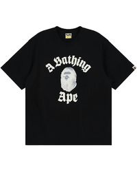 A Bathing Ape - College Relaxed Fit T-Shirt #2 001Tel801330Mblk" - Lyst