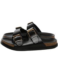 The Row - Buckle Slide Sandals F1813 L822 Blk" - Lyst