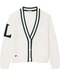 Lacoste - Badge Accent Wool Blend Golf Cardigan Af6789-51-0Lp" - Lyst