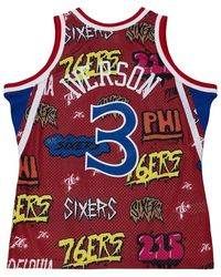 Mitchell & Ness - Slap Sticker Swingman Jersey "76Ers 1996 Allen Iverson" Tfsm4768-P7696Aivred1" - Lyst