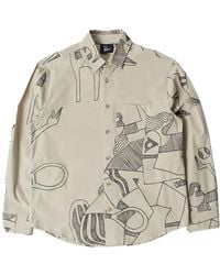 by Parra - Pen Drawing Long-Sleeve Button Up Shirt "Sand" 55505Snd" - Lyst
