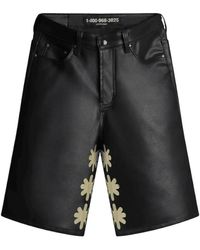 LOSTSHDWS - Leather Shorts Bone" 10058655" - Lyst