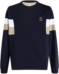 Brunello Cucinelli - Colorblock Knit Sweater "Cobalt" Brun1055" - Lyst