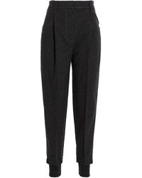 Brunello Cucinelli - Wool Blend Tapered Trousers "Grigio Scuro" Brun1321" - Lyst
