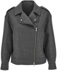 Brunello Cucinelli - Wool Moto Jacket "Dark" Brun2897" - Lyst