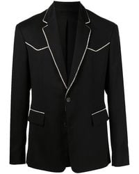 Amiri - Crystal Trim Single Breast Jacket Mjf017 001" - Lyst