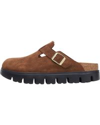 Birkenstock - Boston Chunky Suede Leather "Dark Tea" 1028402" - Lyst