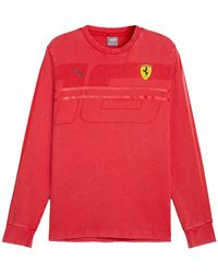 PUMA - Ferrari Race Desert Sun Las Vegas Crew Ls Shirt "Rosso Corsa" 631324 02" - Lyst