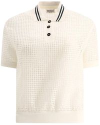 Brunello Cucinelli - Textured Polo Shirt "Ivory" Brun2500" - Lyst