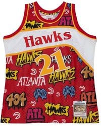 Mitchell & Ness - Slap Sticker Swingman Jersey "Hawks 1986 Dominique Wilkins" Tfsm4768-Aha86Dwired1" - Lyst