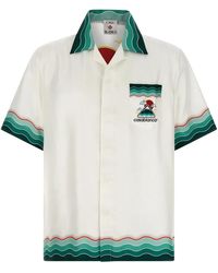CASABLANCA - Montagne Ondulee Silk Button Up Shirt & Mpf25-Sh-003-05" - Lyst
