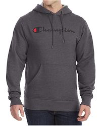 Champion - Powerblend Fleece Script Logo Hoodie "Charcoal" Gf89H Y0679400C" - Lyst