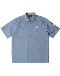 by Parra - Gas Station Short-Sleeve Button Up Work Shirt 55315 Blu" - Lyst