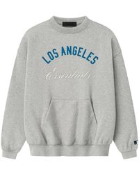 Fear Of God - Essentials Dodgers Sport Crewneck "Concrete Heather" 192Ml254309F" - Lyst
