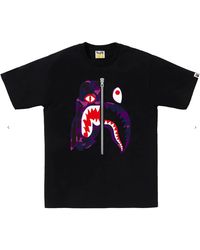 A Bathing Ape - Color Camo Tiger Shark T-Shirt 0Zxtem018101P" - Lyst