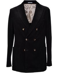 Brunello Cucinelli - Corduroy Double-Breasted Suit "Jet" Brun841" - Lyst