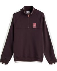 CASABLANCA - Organic Loopback Quarter Zip Laurel Sweatshirt "Burgundy Aw25 Jtp 419 01" - Lyst