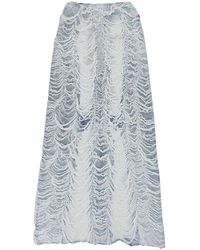 DIESEL - Denim Shredded Long Skirt A139350Bncg8Ny" - Lyst