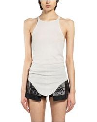 Rick Owens - Racer Back Tank Top "Milk Wash" Ds01F4112 Bh 51" - Lyst