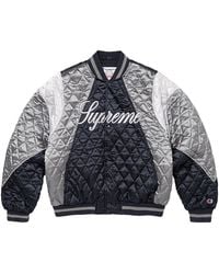 Supreme - Champion Quilted Satin Varsity Jacket "Fw26 - Lyst