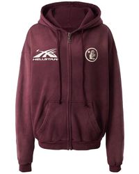 HELLSTAR - Hs Logo Zip Up Hoodie "Burgundy" Hsr122" - Lyst