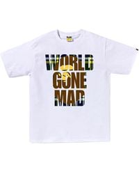 A Bathing Ape - Check Wgm Ape Head Overlap T-Shirt 1J30 110 053 Wh" - Lyst