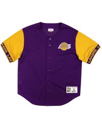Mitchell & Ness - Nba Pure Shooter Mesh Button Front Shirt "Los Angeles Lakers - Lyst