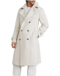 Brunello Cucinelli - Double-Breasted Wool Silk Blend Coat "Sand" Brun3004" - Lyst