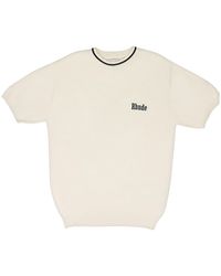 Rhude - Logo Knit T-Shirt "Ivory" Rhss24Tt11837130 Ivb" - Lyst