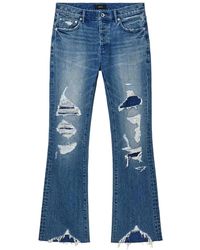 Purple Brand - P004 Vintage Heavy Destroy Flared Jeans "Light" P004 Vhdl426" - Lyst