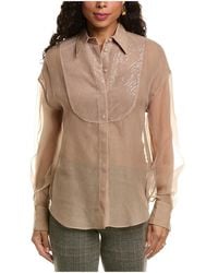 Brunello Cucinelli - Silk Shirt "Almond Butter" Brun2404" - Lyst