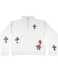 Chrome Hearts - Cross Patch Quarter Zip Sweatshirt Leopard" Chrm1079" - Lyst