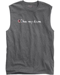 Champion - Classic Jersey Script Logo Muscle T-Shirt Heather" Gt22H 003" - Lyst