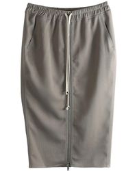 Rick Owens - Gonna Zipped Short Pillar Skirt "Dust" Rp01F6375 Wt 34" - Lyst
