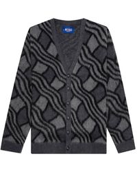 AWAKE NY - Wavy Jacquard Mohair Cardigan "Charcoal Awk Sp23 Kn001 Char" - Lyst
