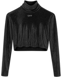 Off-White c/o Virgil Abloh - Bling Sec Skin Long Sleeves Crop Top Owao189T22Jer0021000" - Lyst