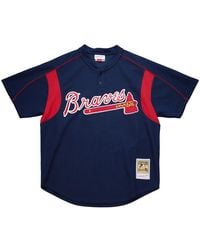 Mitchell & Ness - Mlb Bp Jersey Braves 2003 John Smoltz Abpj3336 Abr03Jsmnavy" - Lyst