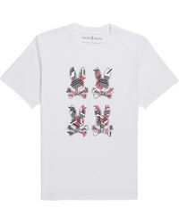 Psycho Bunny - Plaza Crew Neck Graphic T-Shirt B6U613X1Pc Wht" - Lyst