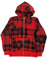DENIM TEARS - The Cotton Wreath Logo Zip Up Hooded Sweatshirt "Plaid - Lyst