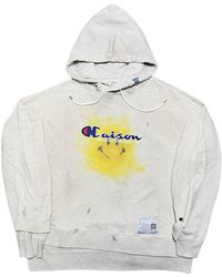Maison Mihara Yasuhiro - Smiley Face Hooded Sweatshirt A09Hd712" - Lyst