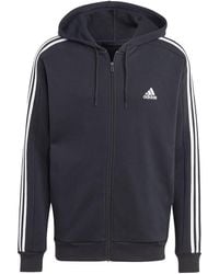 adidas - Essentials Fleece 3 Stripes Full-Zip Hoodie Ib4029" - Lyst