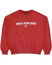 Nike - Air X Nigel Sylvester Brick After Brick Fleece Crewneck Sweatshirt "Vermilion Sail" Iq8154 671" - Lyst
