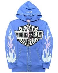 Murd333r.fm - Chop333R Rhinestone Logo Hooded Sweatshirt Multi" Mrd001" - Lyst