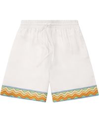 CASABLANCA - Afro Cubism Tennis Club Silk Short Ms24 Tr 012 04" - Lyst
