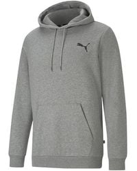 PUMA - Essential Small Logo Fleece Hoodie "Medium Heather" 586690 53" - Lyst
